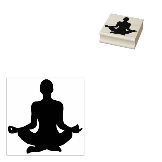 Yoga silhouette rubberstempel (Gestempeld)