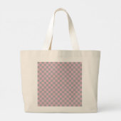 Yoga Silhouette & Soft Pink & Grey Checks Grote Tote Bag (Achterkant)