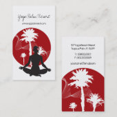 Yoga Silhouette Tropical Zen Resort Palm Trees Sun Visitekaartje (Voorkant / Achterkant)
