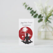 Yoga Silhouette Tropical Zen Resort Palm Trees Sun Visitekaartje (Staand voorkant)