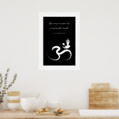 Yoga Silhouette White Om Ohm Zen Spiritueel Poster (Keuken)