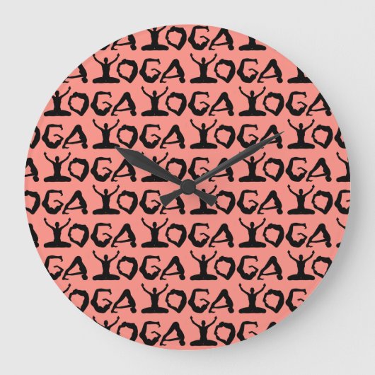 Yoga Silhouetten Grote Klok (Voorkant)