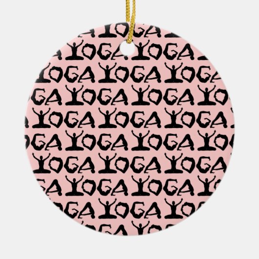 Yoga Silhouettes Keramisch Ornament (Voorkant)