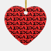 Yoga Silhouettes Keramisch Ornament (Voorkant)