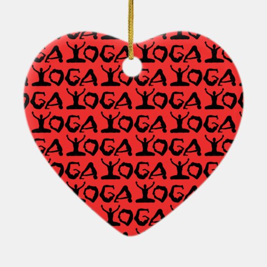Yoga Silhouettes Keramisch Ornament (Achterkant)