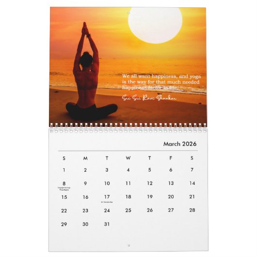 Yoga Silhouettes Wall Agenda Kalender (Mar 2026)