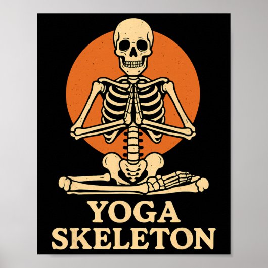 Yoga Skelet Mediterend Poster (Voorkant)