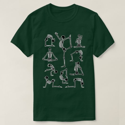 Yoga Skelet Mediterende Yogi Zen Poses Halloween T-shirt (Design voorkant)