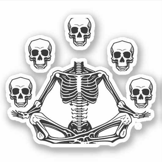 Yoga Skeleton Sticker (Voorkant)