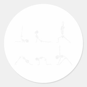 Yoga-skeletten Asana Namaste Grappige Meditatie Ha Ronde Sticker