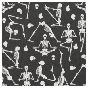 yoga skeletten botten anatomie schedel griezelig stof