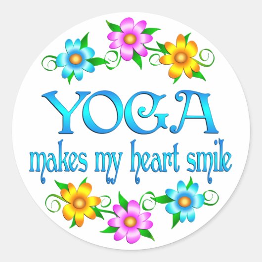Yoga Smile Ronde Sticker (Voorkant)