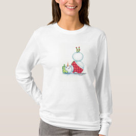 Yoga snewman kersttop t-shirt
