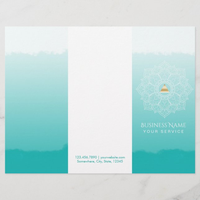 Yoga Spa Gold Triangle Mandala Waterverf Drievoudi (Voorkant)