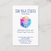 ** Yoga Spa Waterverf Hamsa Hand Visitekaartje (Achterkant)