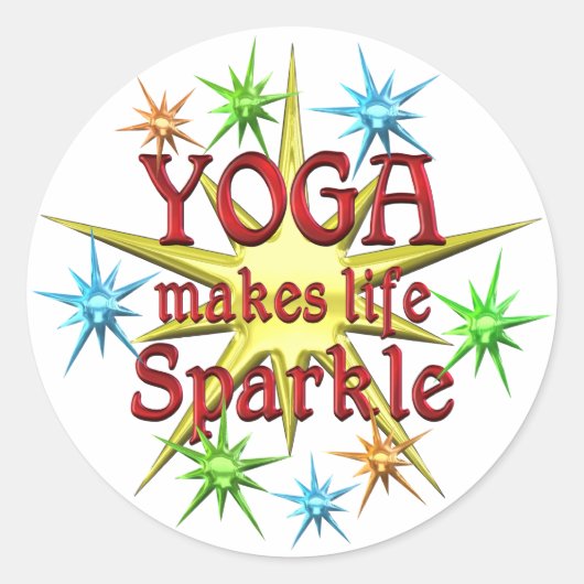 Yoga Sparkles Ronde Sticker (Voorkant)