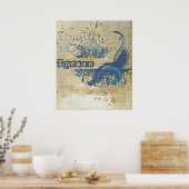Yoga Speak : Blauwe X-onderdrukkende Chakra Poster (Keuken)