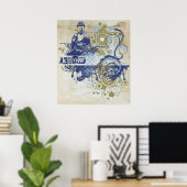 Yoga Speak: Indigo Knowing Chakra Poster (Thuiskantoor)