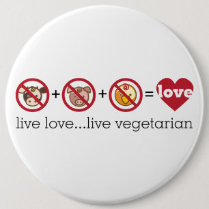 Yoga Speak : Live Love...Live Vegetarian Ronde Button 6,0 Cm