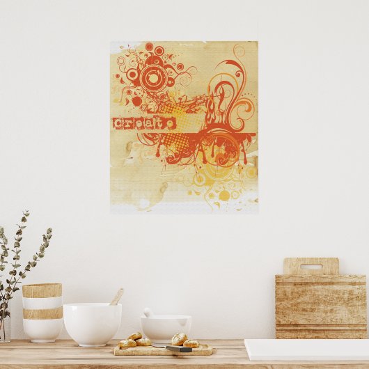 Yoga Speak: Oranje Creative Chakra Poster (Keuken)