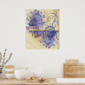 Yoga Speak over Paarse vredesoorlog Poster (Keuken)