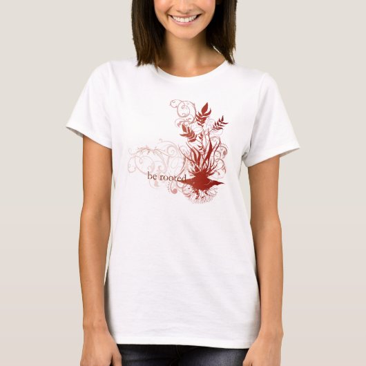 Yoga Speak : "Rooted: Red Chakra T-shirt (Voorkant)