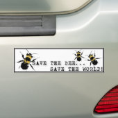 Yoga Speak : Sla de bijen op... Red de wereld! Bumpersticker (Op auto)