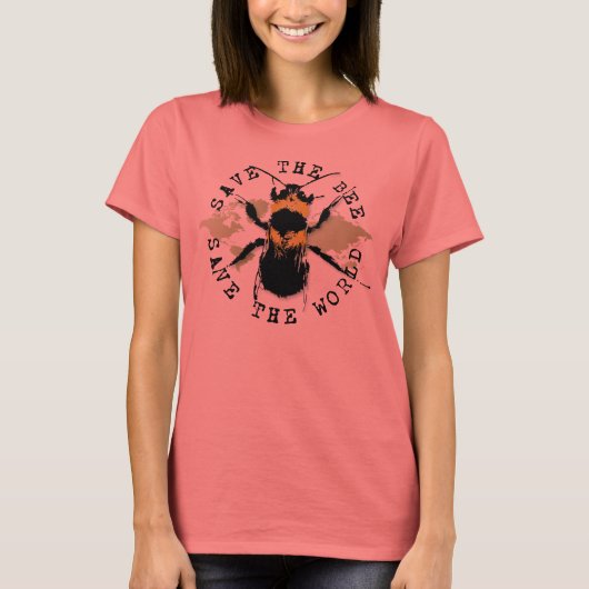 Yoga Speak : Sla de bijen op... Red de wereld! T-shirt (Voorkant)