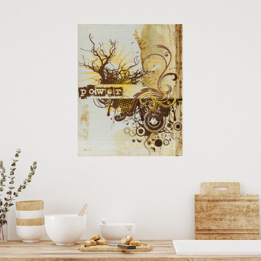 Yoga Speak : Yellow Power Chakra Poster (Keuken)