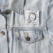 Yoga Speak : Zwemelvormig ontwerp Vierkante Button 5,1 Cm (In situ)
