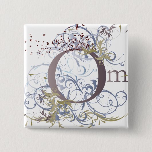 Yoga Speak : Zwemelvormig ontwerp Vierkante Button 5,1 Cm (Voorkant)
