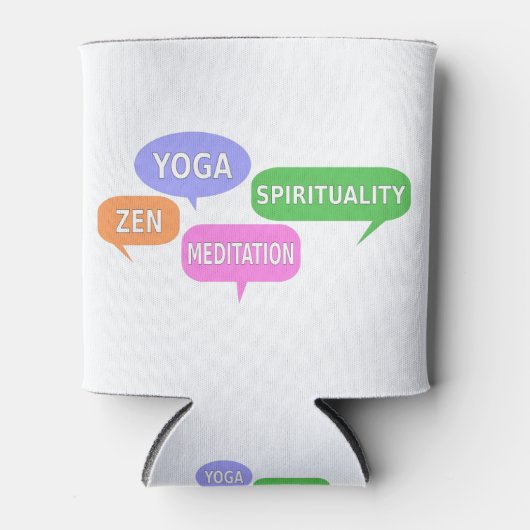 Yoga Spiritualiteit Zen Meditation Speech Bubbles Blikjeskoeler (Voorkant)
