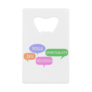Yoga Spiritualiteit Zen Meditation Speech Bubbles Creditkaart Flessenopener
