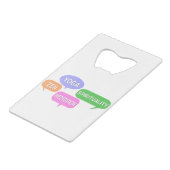 Yoga Spiritualiteit Zen Meditation Speech Bubbles Creditkaart Flessenopener (Achterkant Gekanteld)