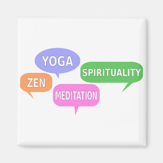 Yoga Spiritualiteit Zen Meditation Speech Bubbles Magneet (Voorkant)