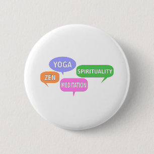 Yoga Spiritualiteit Zen Meditation Speech Bubbles Ronde Button 5,7 Cm