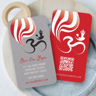 Yoga Spirituele vlam Om Ohm Calligrafie Zen Visitekaartje