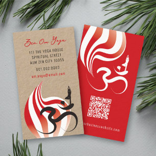 Yoga Spirituele Vlam Om Ohm Logo Kalligrafie Zen Visitekaartje