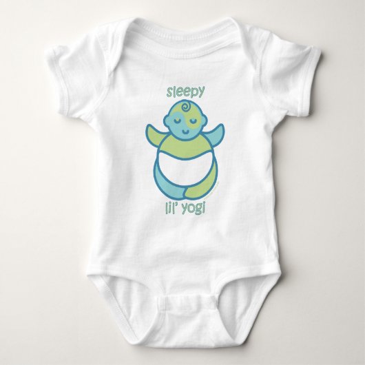 Yoga Spreek Baby: Sleepy Lil' Yogi Romper (Voorkant)
