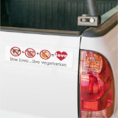 Yoga Spreek : Leef Liefde...Leef Vegetarisch Bumpersticker (Op Truck)