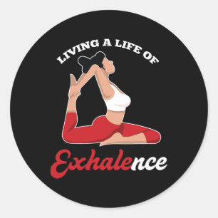 Yoga Spreuken Met Houding Uitademen En Ademhaling Ronde Sticker