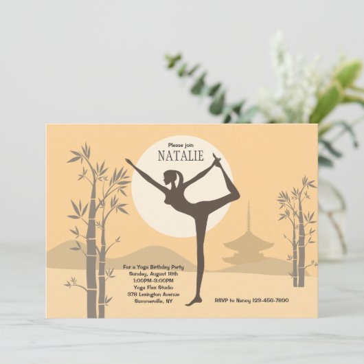 Yoga Stance Uitnodiging (Staand voorkant)