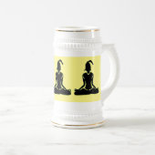 Yoga Stein, geel en goudkleurig Bierpul (Voorkant rechts)