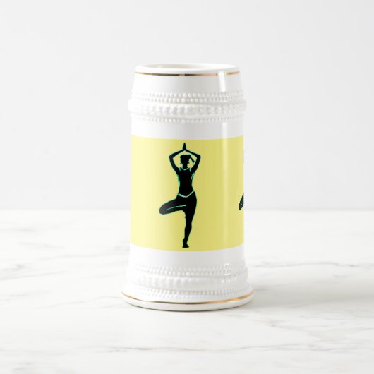 Yoga Stein, gele en goudkleurige Bierpul (Center)