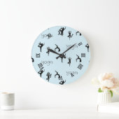 yoga stelt blauw voor grote klok (Huis)