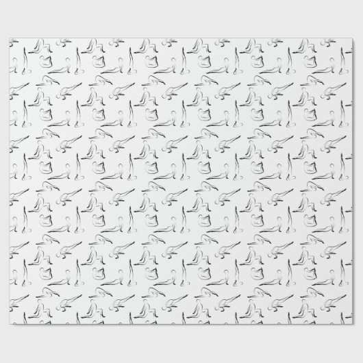 Yoga stelt patroon voor cadeaupapier (Vlak)