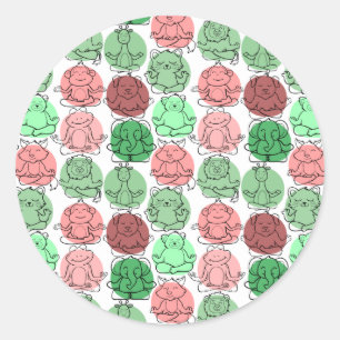 Yoga stelt patroon voor Joga naadloos patroon 18 Ronde Sticker
