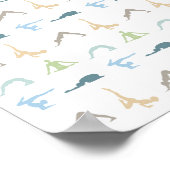 Yoga stelt silhouette mindfulness meditatie voor poster (Hoek)