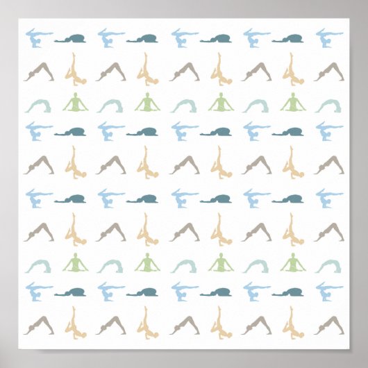 Yoga stelt silhouette mindfulness meditatie voor poster (Voorkant)