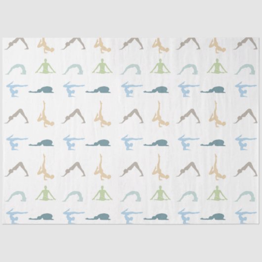 Yoga stelt silhouette mindfulness meditatie voor tissuepapier (Voorkant)